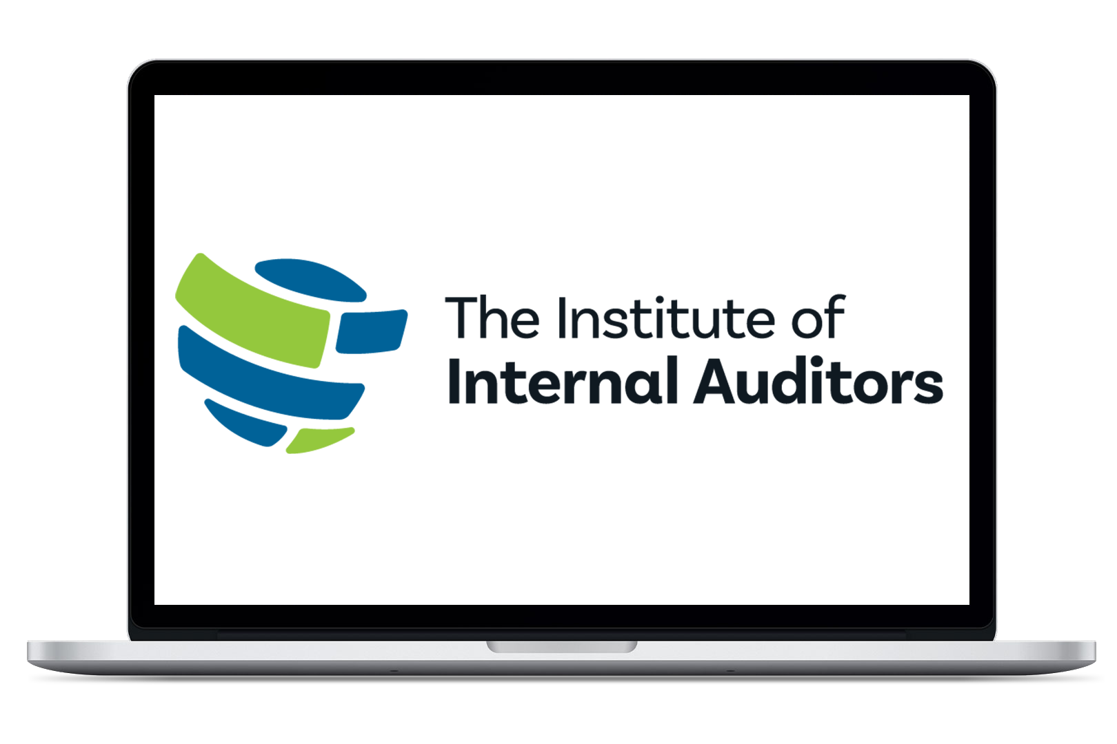 Image of laptop computer The Institute of Internal Auditors logo on the screen
